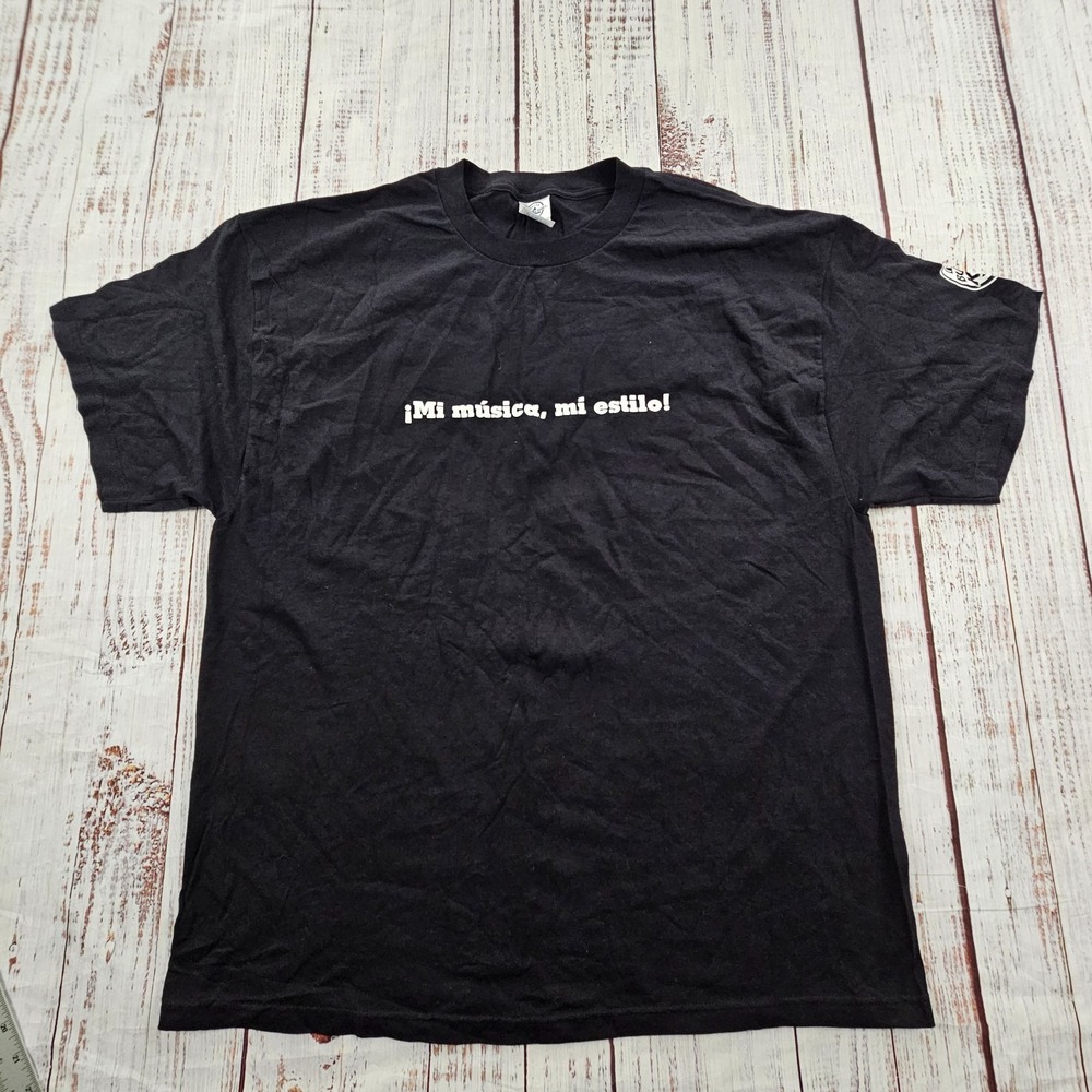 Mi Musica Mi Estilo Burger King Black Short Sleeve Cotton‎ T-Shirt Men's XL